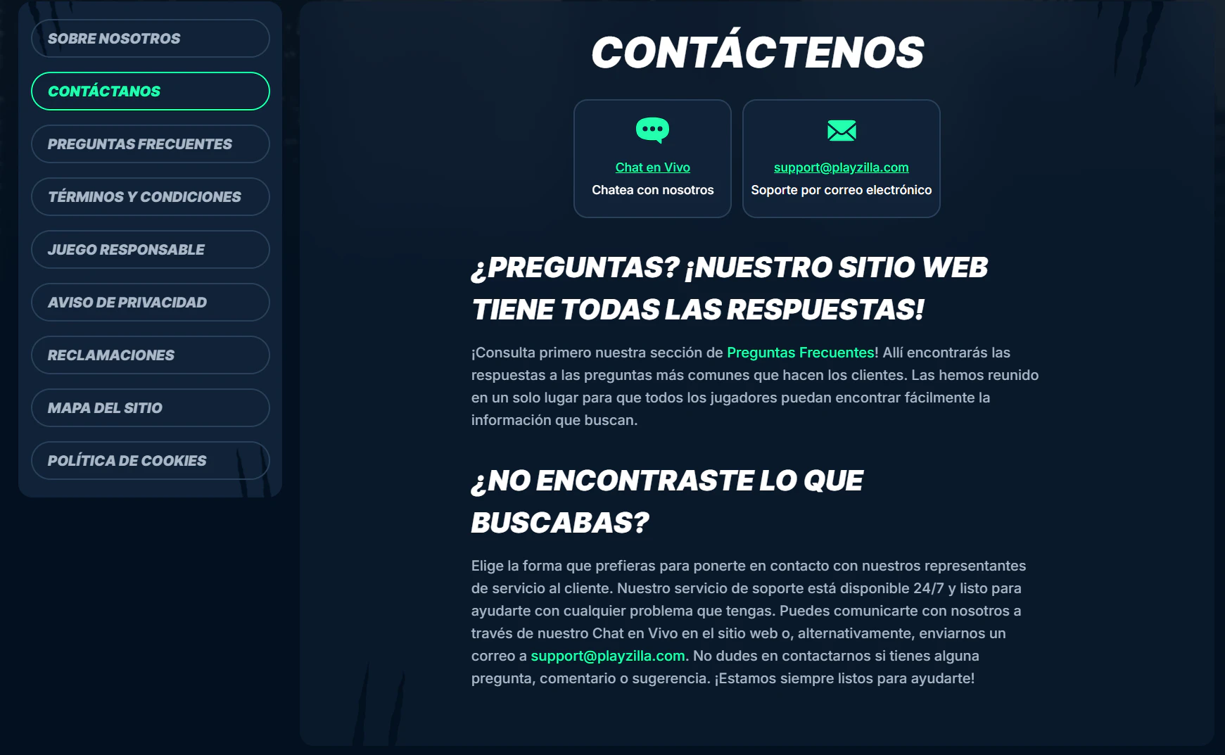 Canales de contacto y horarios de atención